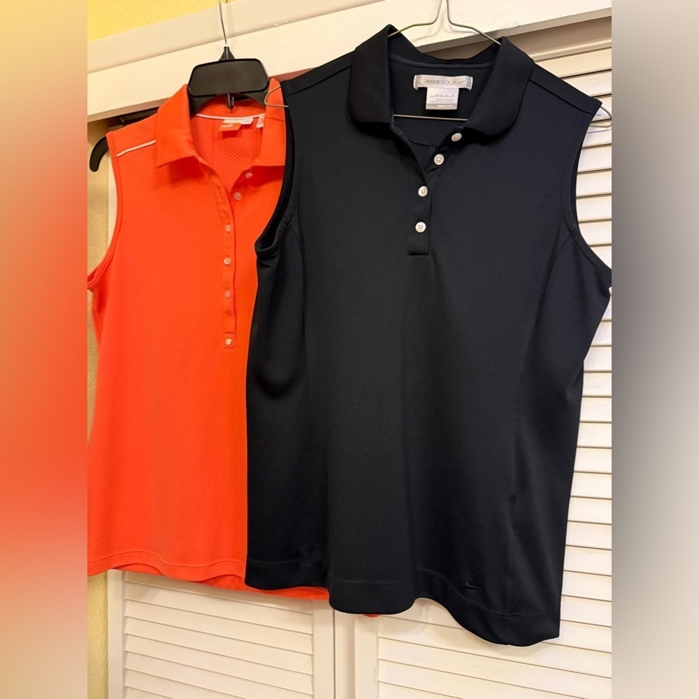 Nike & Puma Sleeveless Polo Women’s Golf Tops Black Nike Golf Shirt Orange Puma